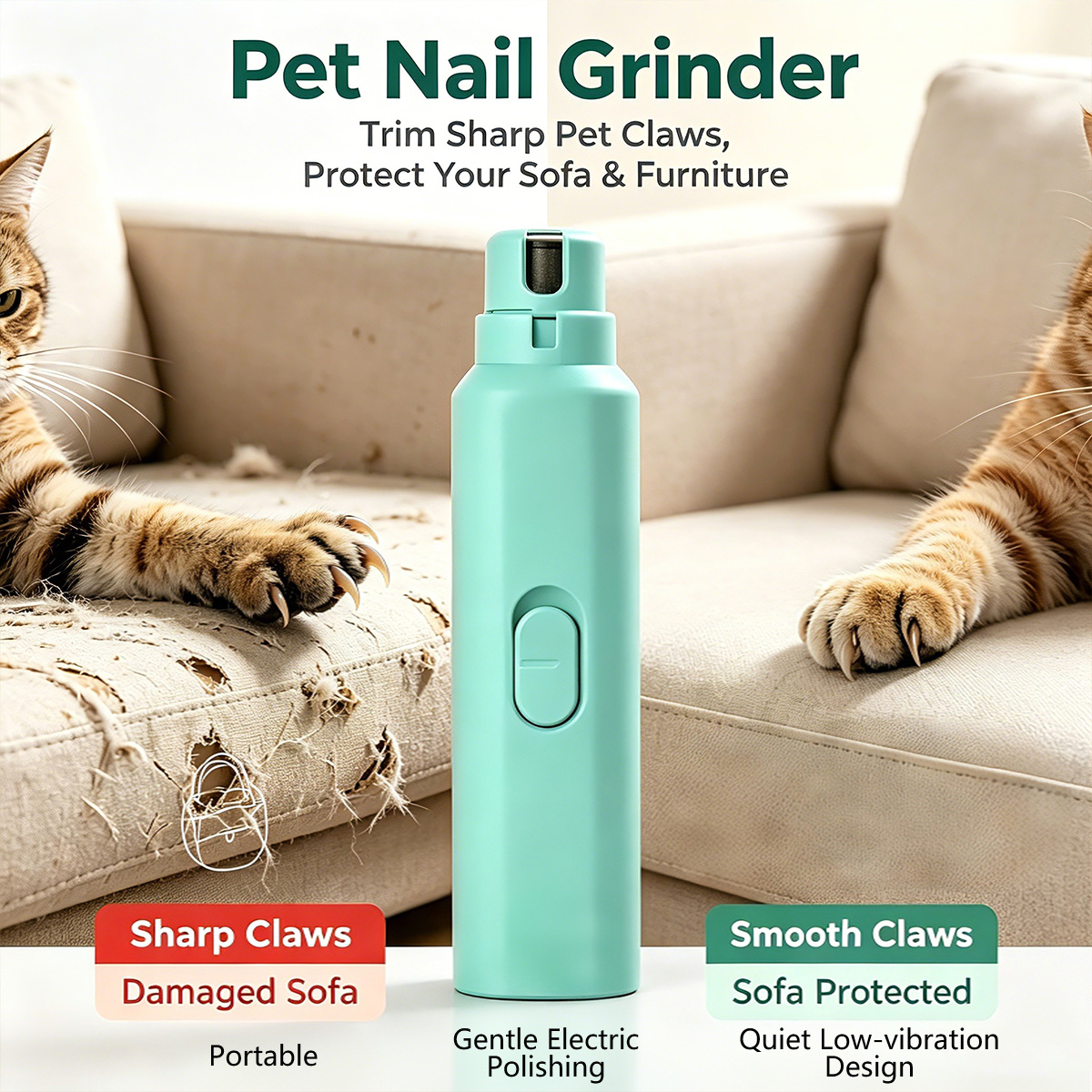 Pet Nail Grinder - Elektryczny pilnik do pazurów dla zwierząt,